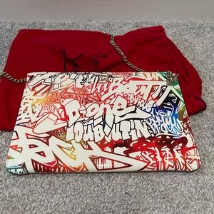Christian Louboutin Loubitag Graffiti Clutch Crossbody
